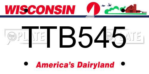 TTB545 Wisconsin License Plate