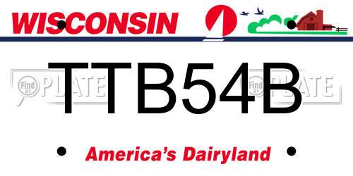 TTB54B Wisconsin License Plate
