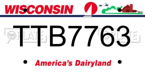 TTB7763 Wisconsin License Plate