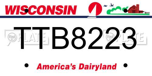 TTB8223 Wisconsin License Plate