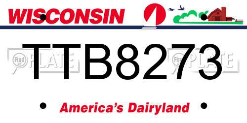 TTB8273 Wisconsin License Plate