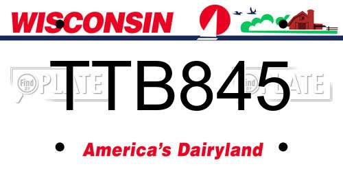 TTB845 Wisconsin License Plate