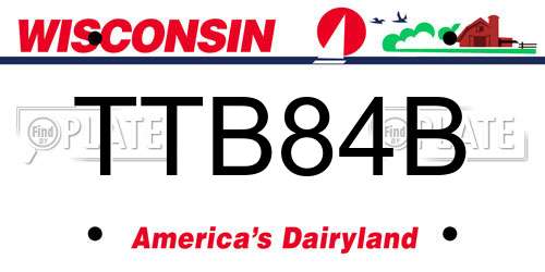TTB84B Wisconsin License Plate