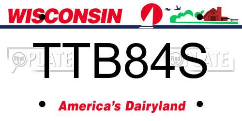 TTB84S Wisconsin License Plate