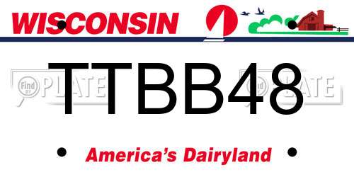 TTBB48 Wisconsin License Plate