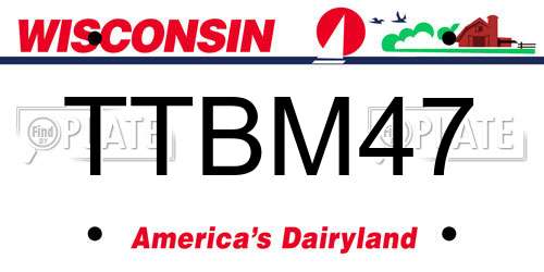 TTBM47 Wisconsin License Plate