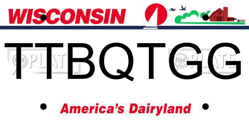 TTBQTGG Wisconsin License Plate