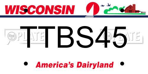 TTBS45 Wisconsin License Plate