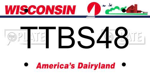 TTBS48 Wisconsin License Plate