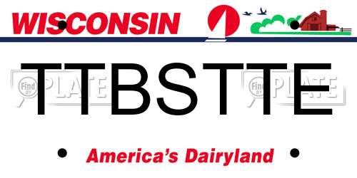 TTBSTTE Wisconsin License Plate