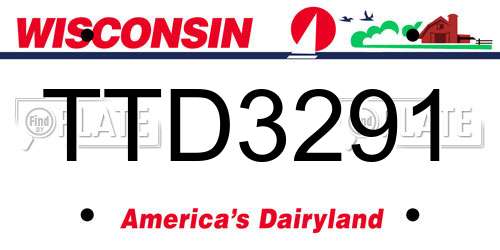 TTD3291 Wisconsin License Plate