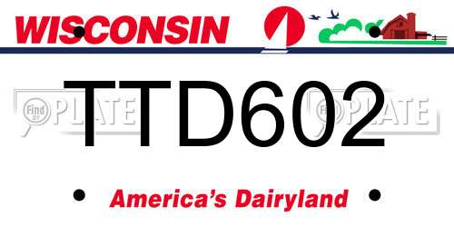 TTD602 Wisconsin License Plate