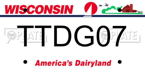 TTDG07 Wisconsin License Plate