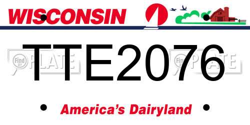 TTE2076 Wisconsin License Plate