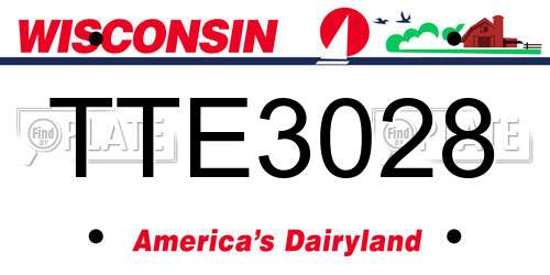 TTE3028 Wisconsin License Plate