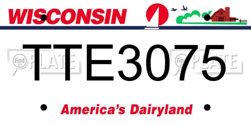 TTE3075 Wisconsin License Plate