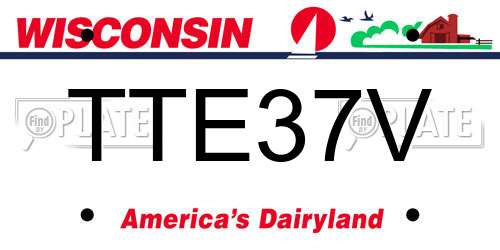 TTE37V Wisconsin License Plate