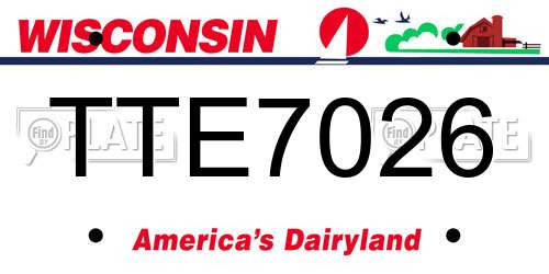 TTE7026 Wisconsin License Plate