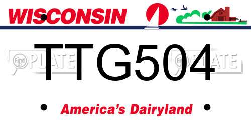 TTG504 Wisconsin License Plate