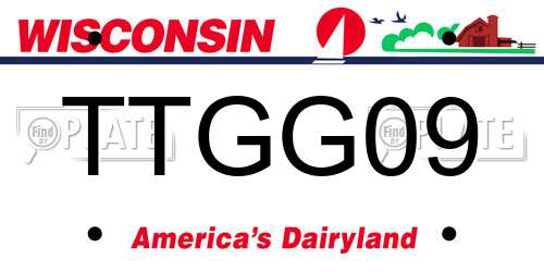 TTGG09 Wisconsin License Plate