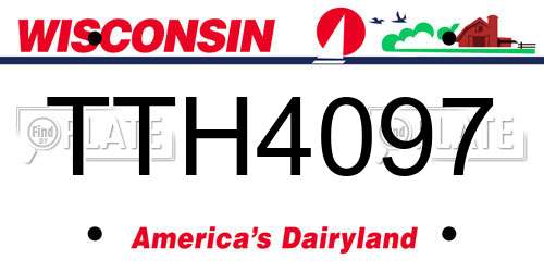 TTH4097 Wisconsin License Plate
