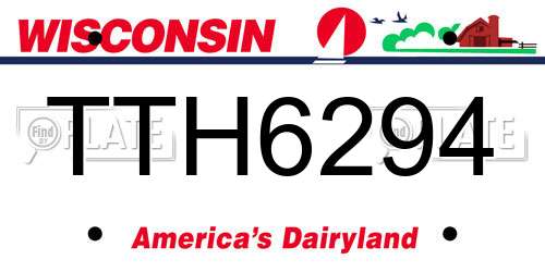 TTH6294 Wisconsin License Plate