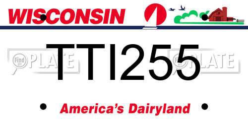 TTI255 Wisconsin License Plate