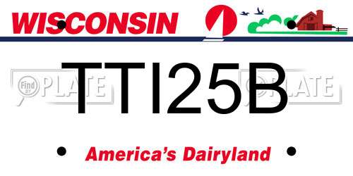 TTI25B Wisconsin License Plate