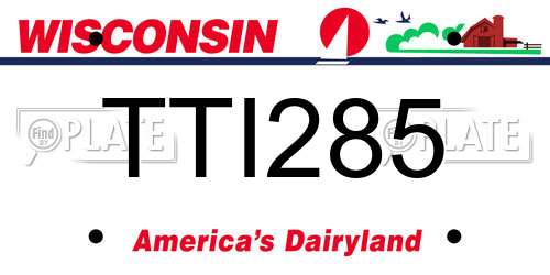 TTI285 Wisconsin License Plate