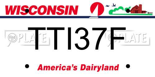 TTI37F Wisconsin License Plate