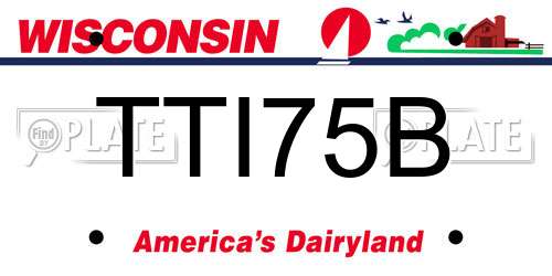 TTI75B Wisconsin License Plate