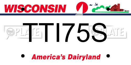 TTI75S Wisconsin License Plate