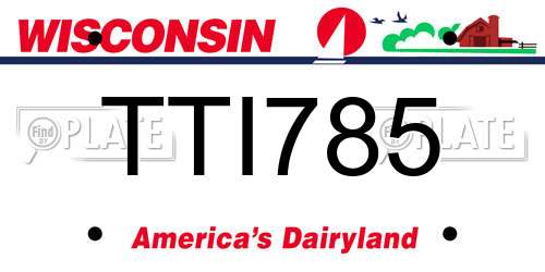 TTI785 Wisconsin License Plate