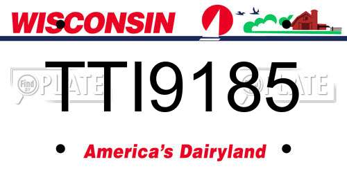 TTI9185 Wisconsin License Plate