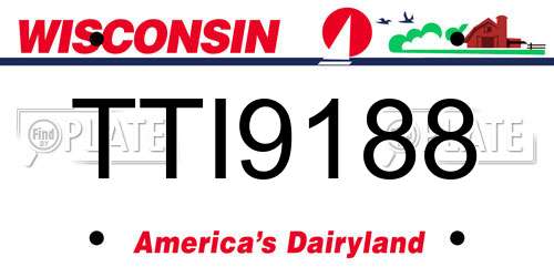 TTI9188 Wisconsin License Plate