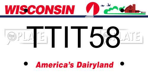 TTIT58 Wisconsin License Plate