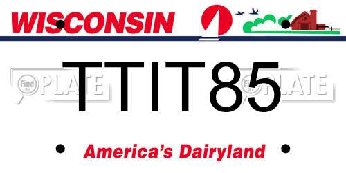 TTIT85 Wisconsin License Plate