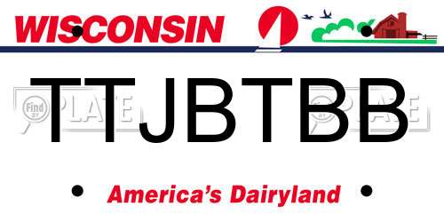 TTJBTBB Wisconsin License Plate