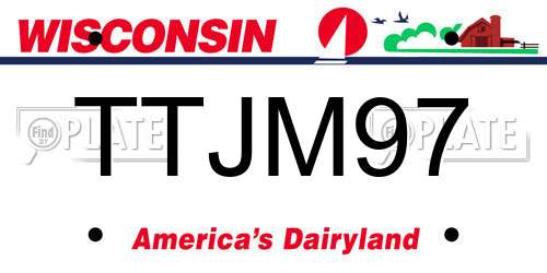 TTJM97 Wisconsin License Plate