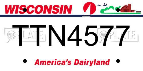 TTN4577 Wisconsin License Plate