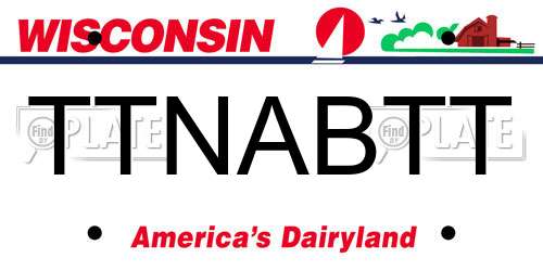 TTNABTT Wisconsin License Plate