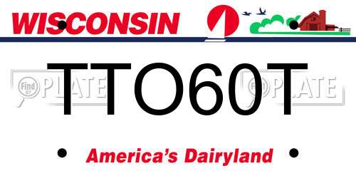 TTO60T Wisconsin License Plate
