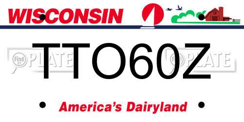 TTO60Z Wisconsin License Plate