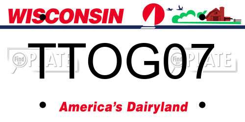 TTOG07 Wisconsin License Plate