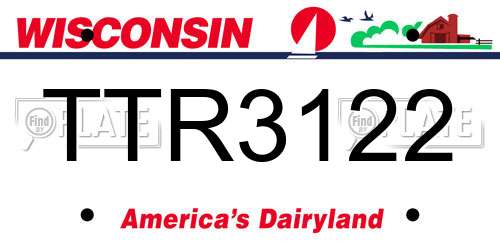 TTR3122 Wisconsin License Plate