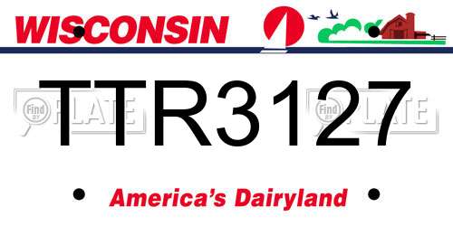 TTR3127 Wisconsin License Plate
