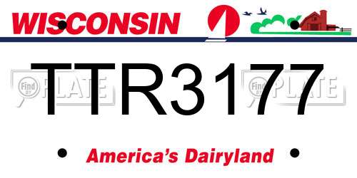 TTR3177 Wisconsin License Plate