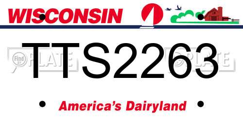 TTS2263 Wisconsin License Plate