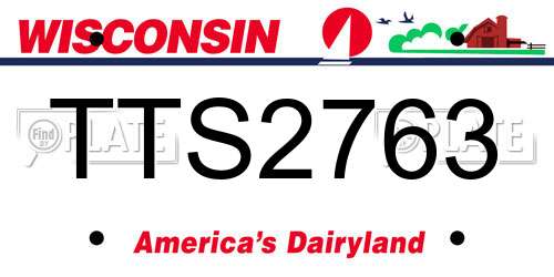 TTS2763 Wisconsin License Plate