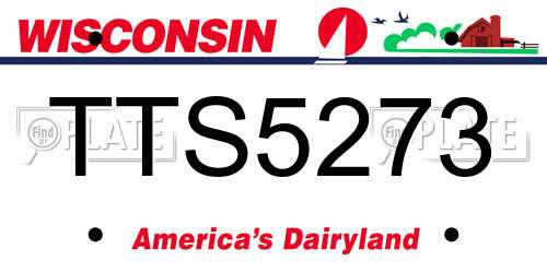 TTS5273 Wisconsin License Plate